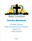 52 Bible Lessons: Bible Introduction for Children (Digital PDF's-INSTANT download, Teacher & Student Workbook + Dated Supplement)