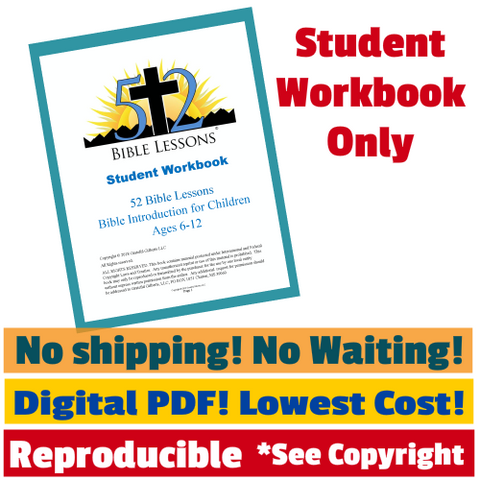 52 Bible Lessons: Bible Introduction for Children (Digital PDF-Download, Student Workbook)